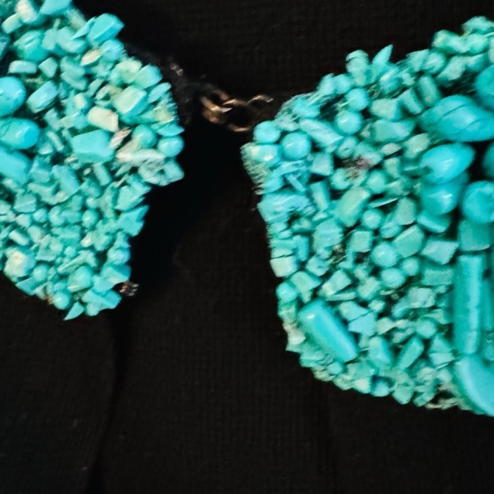 Moschino Cardigan embroidered with genuine Turquoise stones sz 10 Made in Italy - Picture 4 of 11